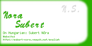 nora subert business card