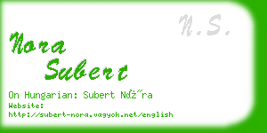 nora subert business card